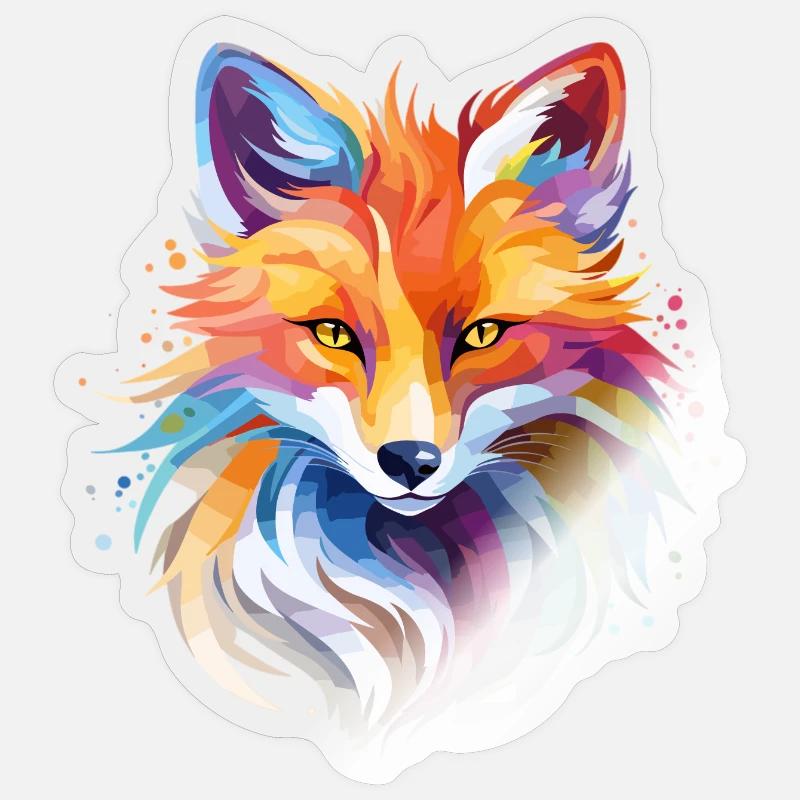 Fuchs Design - Sticker taille S (10 x 10 cm) - brillant transparent