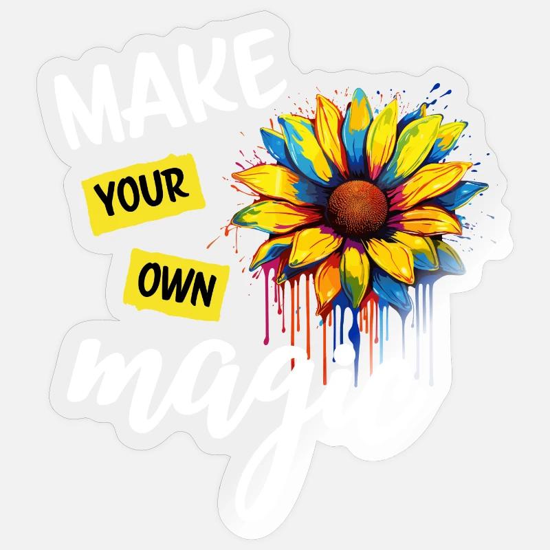confiance en soi courage - Sticker taille S (10 x 10 cm) - brillant transparent