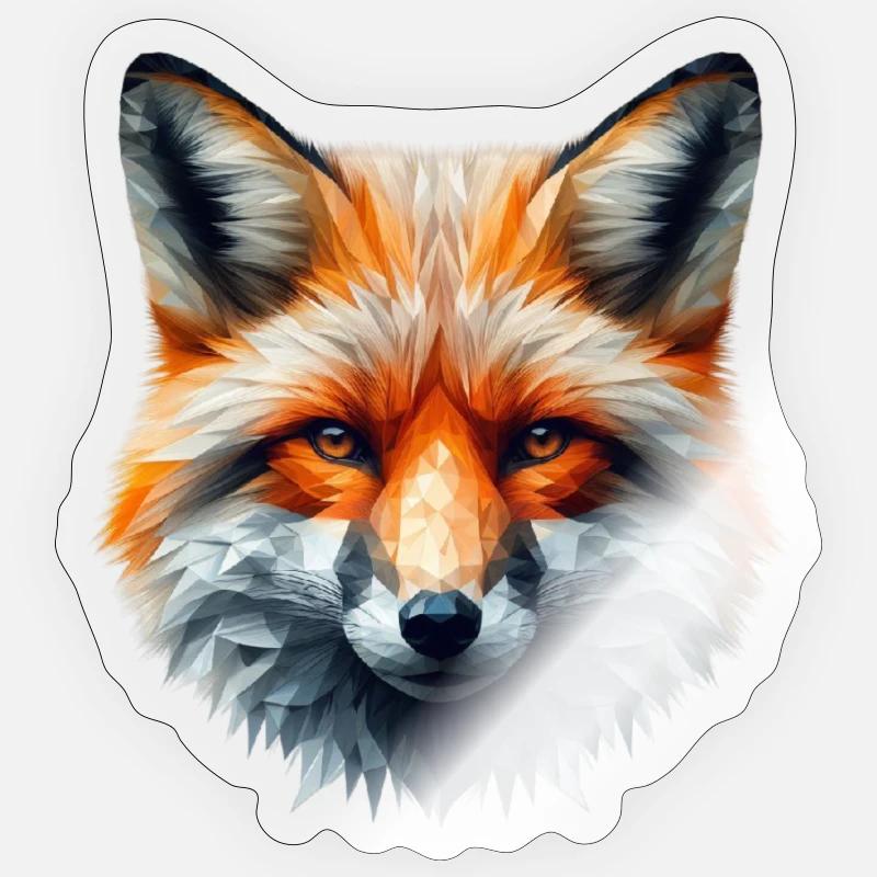 Fox Polygon - Sticker size S (10 x 10 cm) - transparent glossy