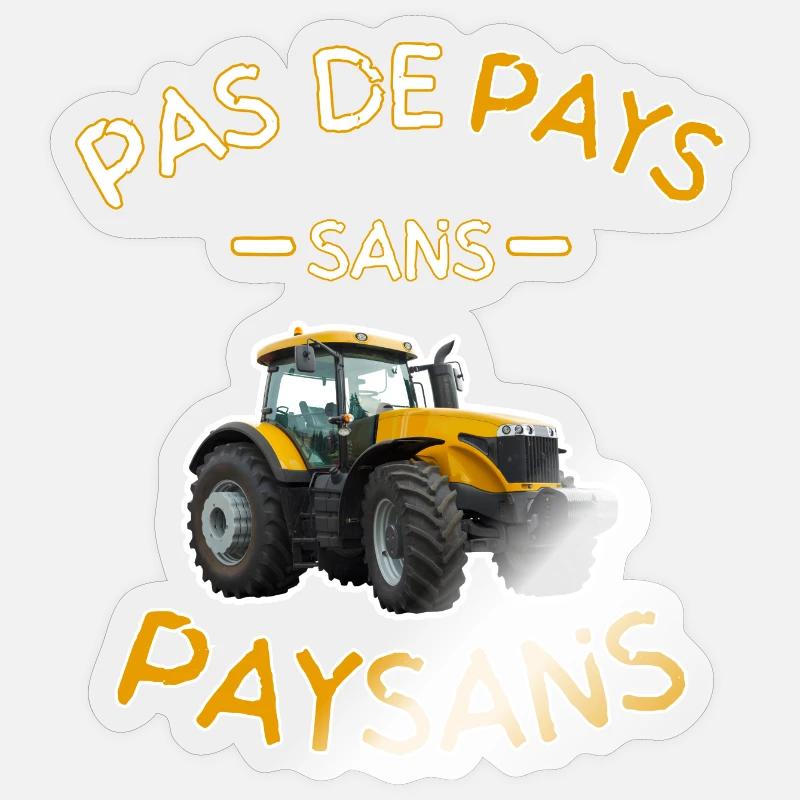 Pas De Pays Sans Paysans Jaune - Sticker taille S (10 x 10 cm) - brillant transparent