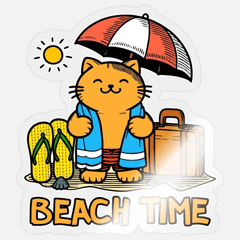 Temps de plage 1 Sticker taille S (10 x 10 cm)