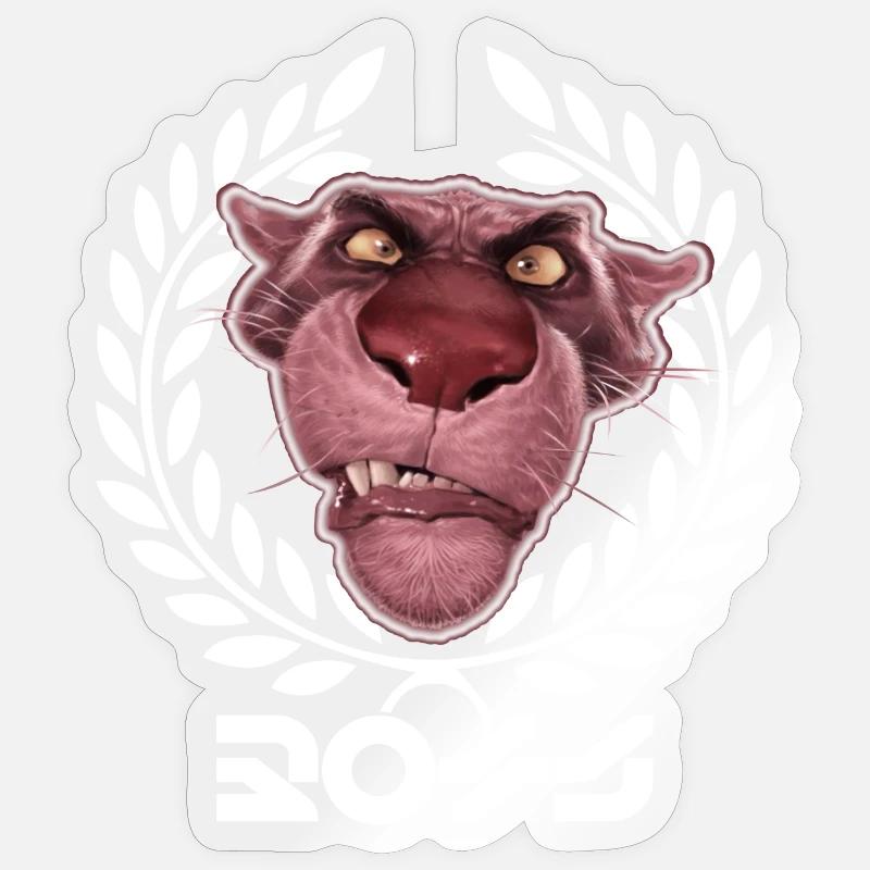 Panthère carrée - Sticker taille S (10 x 10 cm) - brillant transparent