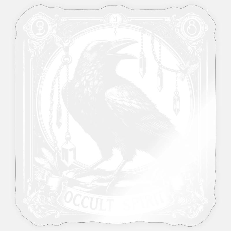 Okkulter Geist Rabe Pendel 2 - Sticker Größe S (10 x 10 cm) - Transparent glänzend