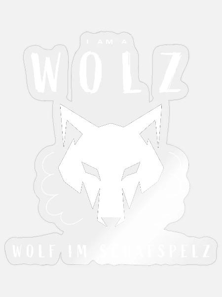 Wolf im Schafspelz - weiss - Sticker Größe S (10 x 10 cm) - Transparent glänzend