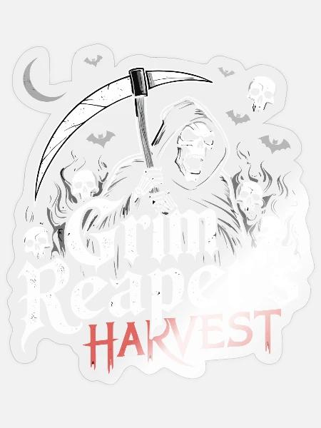 Düsterer Erntesensenmann - Sticker Größe S (10 x 10 cm) - Transparent glänzend
