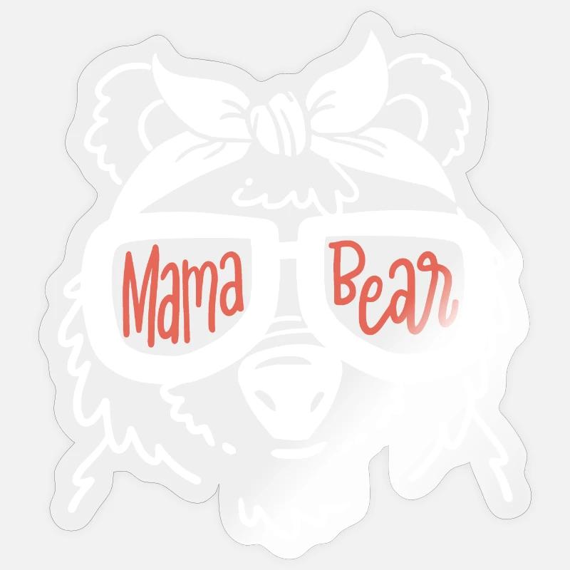 Mama Bär Muttertag Sticker Größe S (10 x 10 cm)