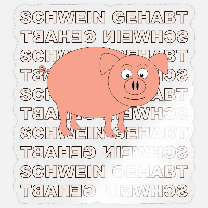 Maiale con scritta sullo sfondo - Sticker formato S (10 x 10 cm) - trasparente lucido