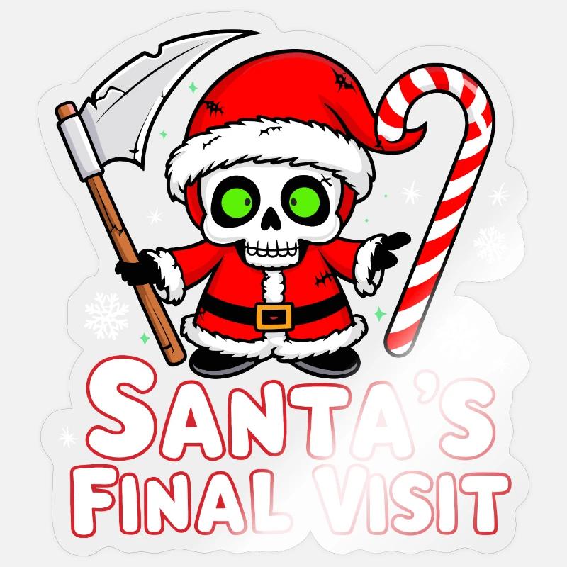 Horror Weihnachtsmann Sticker Größe S (10 x 10 cm)