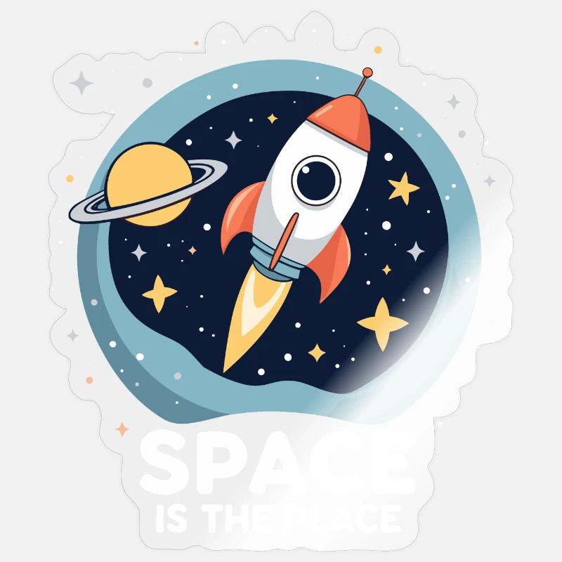 Space Design - Rocket and Planets Sticker size S (10 x 10 cm)