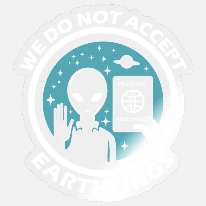 Interplanetare Einwanderung Sticker Größe S (10 x 10 cm)