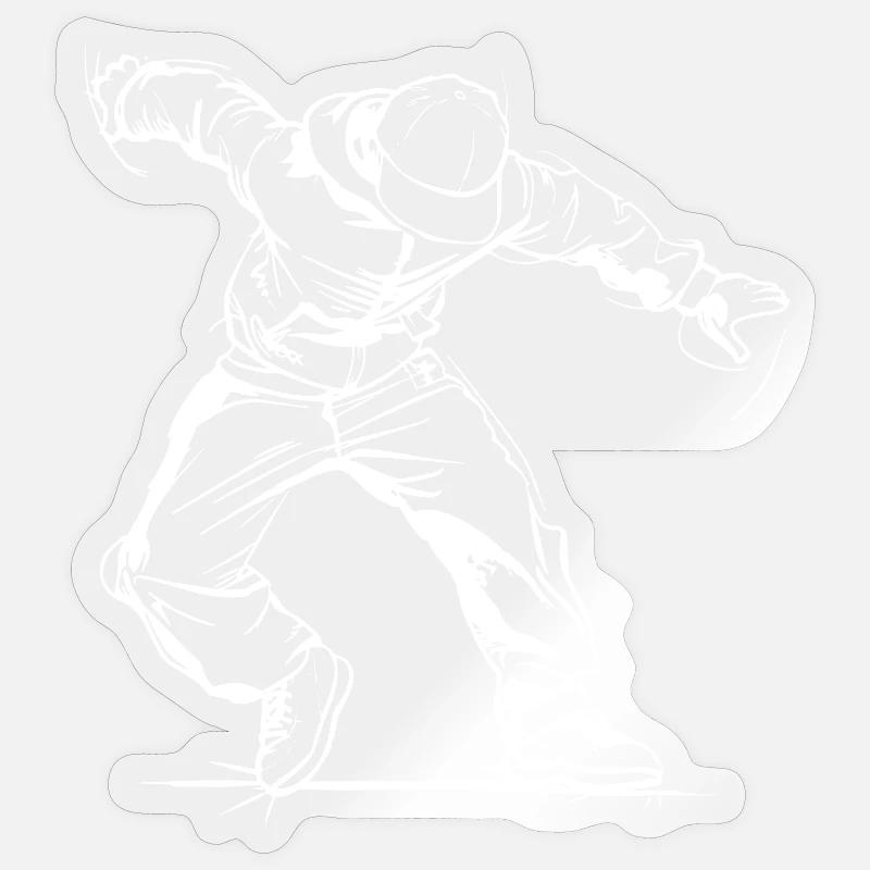 Breakdancer Skizze - Sticker Größe S (10 x 10 cm) - Transparent glänzend