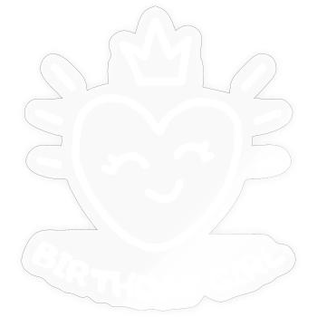 AnniversaireFilleCoeur - Sticker taille S (10 x 10 cm) - brillant transparent - Devant