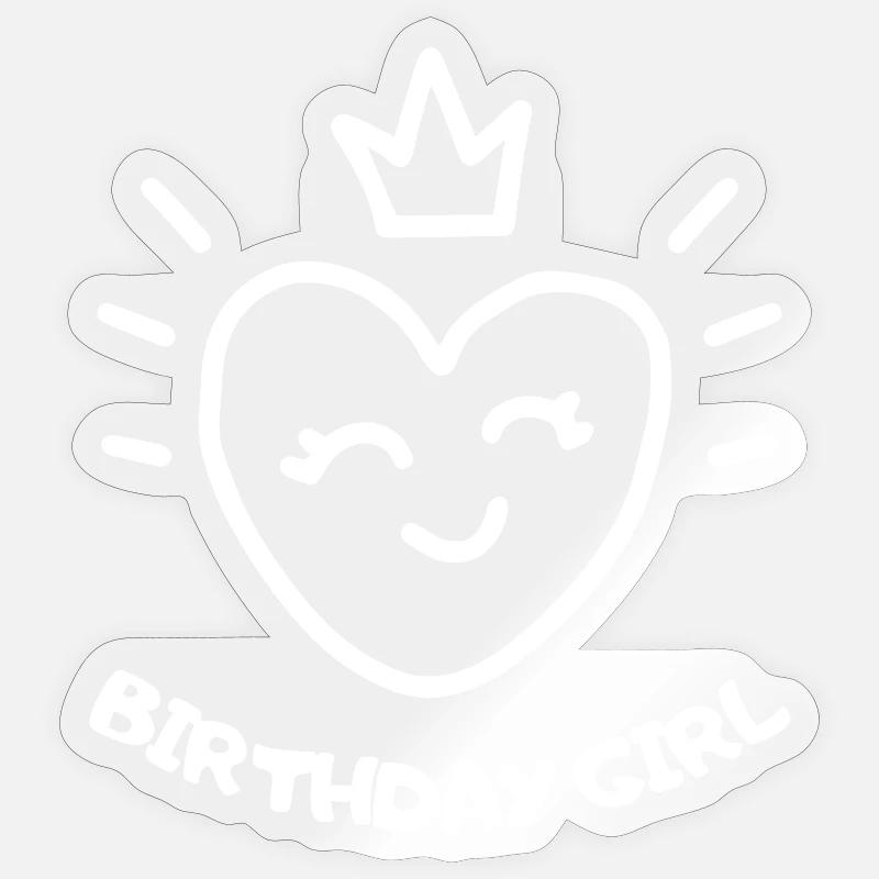 BirthdayGirlHeart - Sticker size S (10 x 10 cm) - transparent glossy