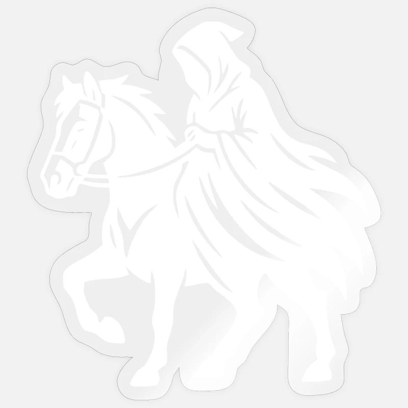Mystischer Ritter Silhouette Design - Sticker Größe S (10 x 10 cm) - Transparent glänzend