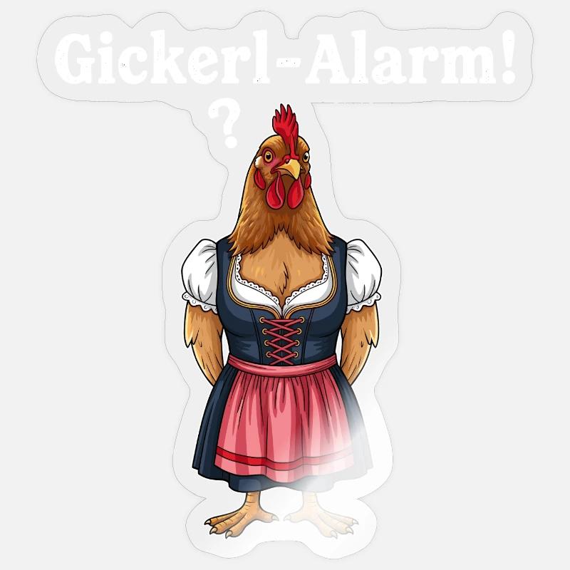Alarme gickerl ! - Sticker taille S (10 x 10 cm) - brillant transparent