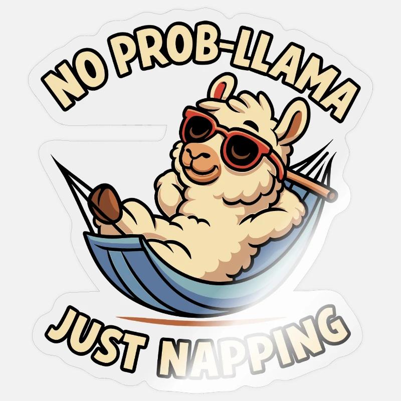 Entspannte Llama-Siesta Sticker Größe S (10 x 10 cm)