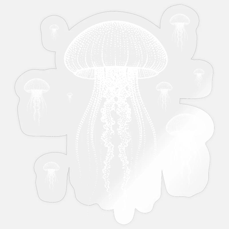 Méduse nuage Sticker taille S (10 x 10 cm)
