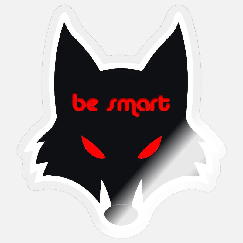 Graphique de loup noir avec un message Sticker taille S (10 x 10 cm)