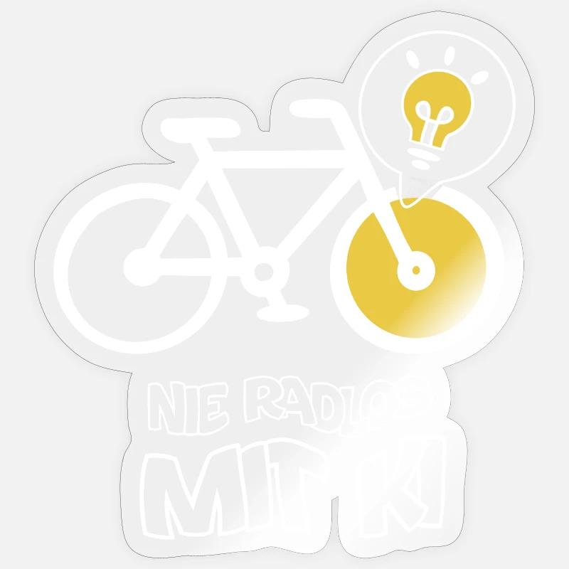 Vélo créatif avec design d’ampoule - Sticker taille S (10 x 10 cm) - brillant transparent