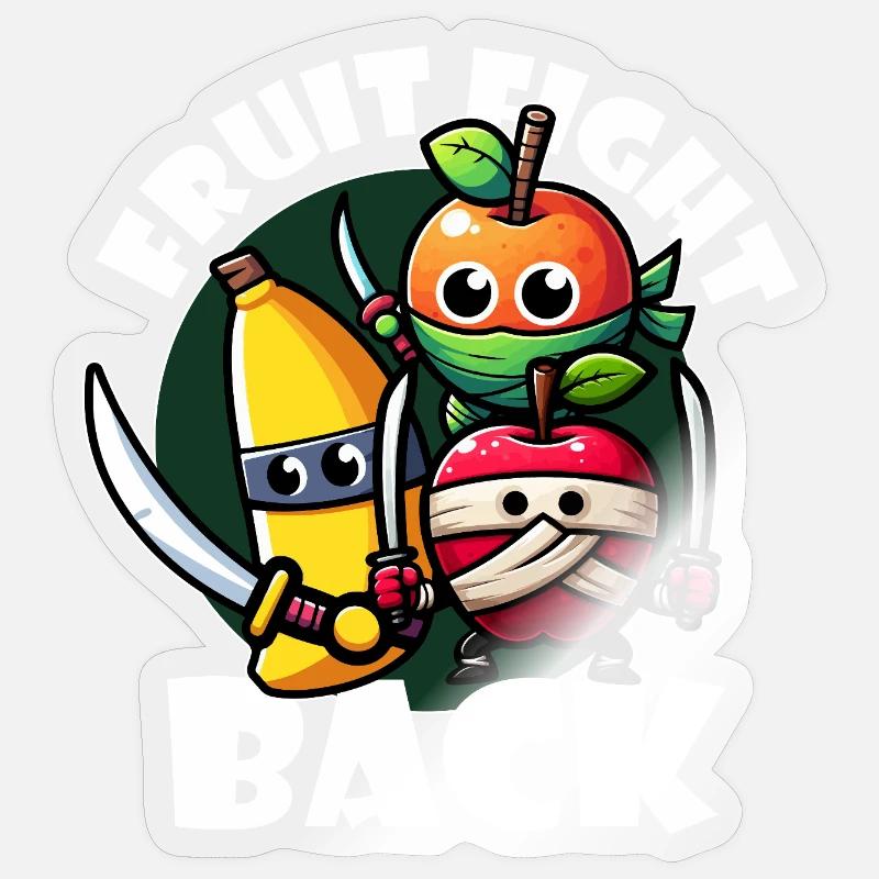 Fruit Fight Back - Sticker size S (10 x 10 cm) - transparent glossy