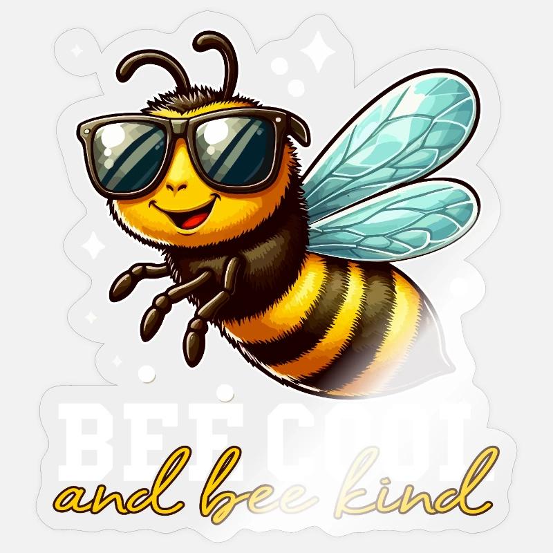 Bee Benevolent Lunetée - Sticker size S (10 x 10 cm) - transparent glossy