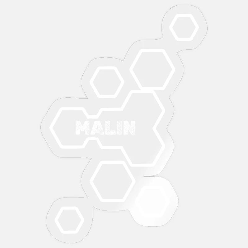 Name Malin - Sticker Größe S (10 x 10 cm) - Transparent glänzend