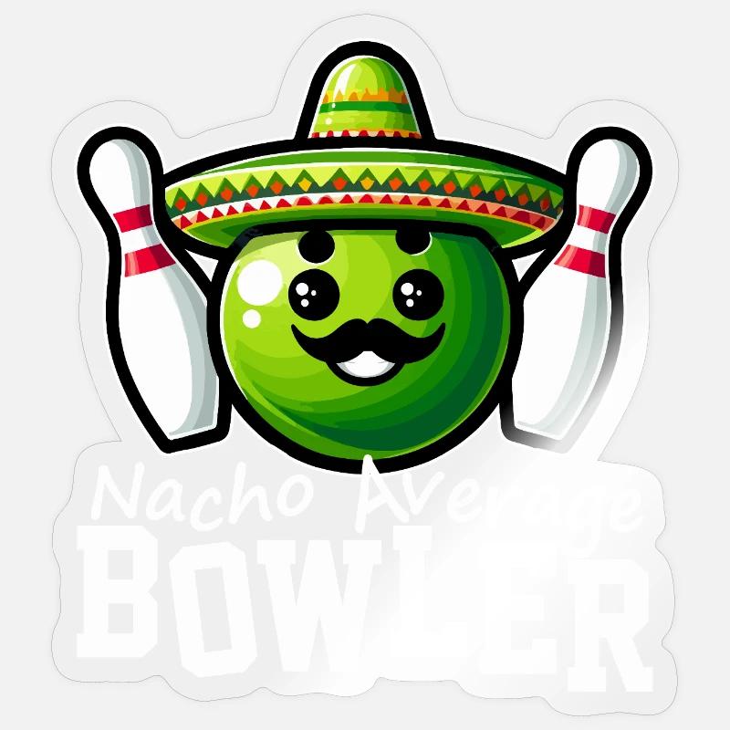 Nacho Average Bowler - Sticker taille S (10 x 10 cm) - brillant transparent