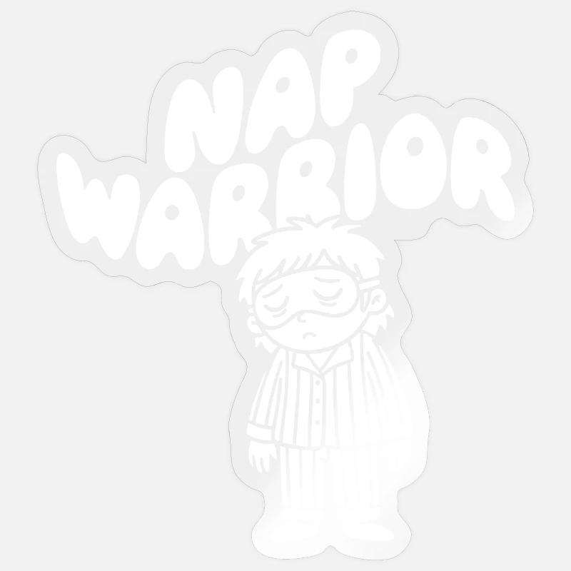 Nap Warrior Schlafheld Illustration - Sticker Größe S (10 x 10 cm) - Transparent glänzend