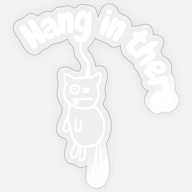 Hanginthere4 - Sticker taille S (10 x 10 cm) - brillant transparent