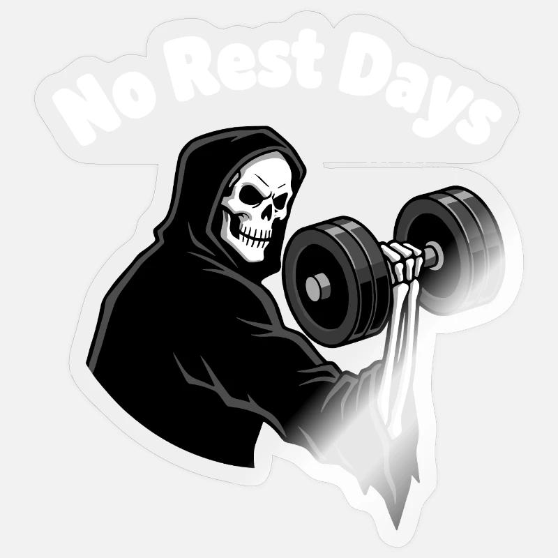 No Rest Days Grim Lifter - Sticker size S (10 x 10 cm) - transparent glossy