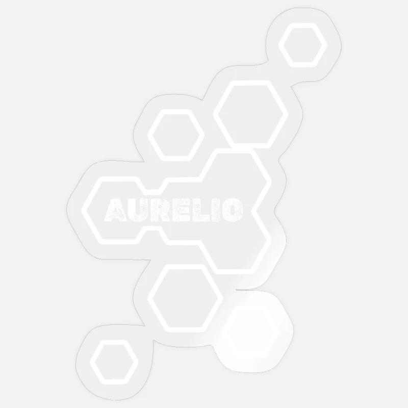 Aurelio as a name - Sticker size S (10 x 10 cm) - transparent glossy