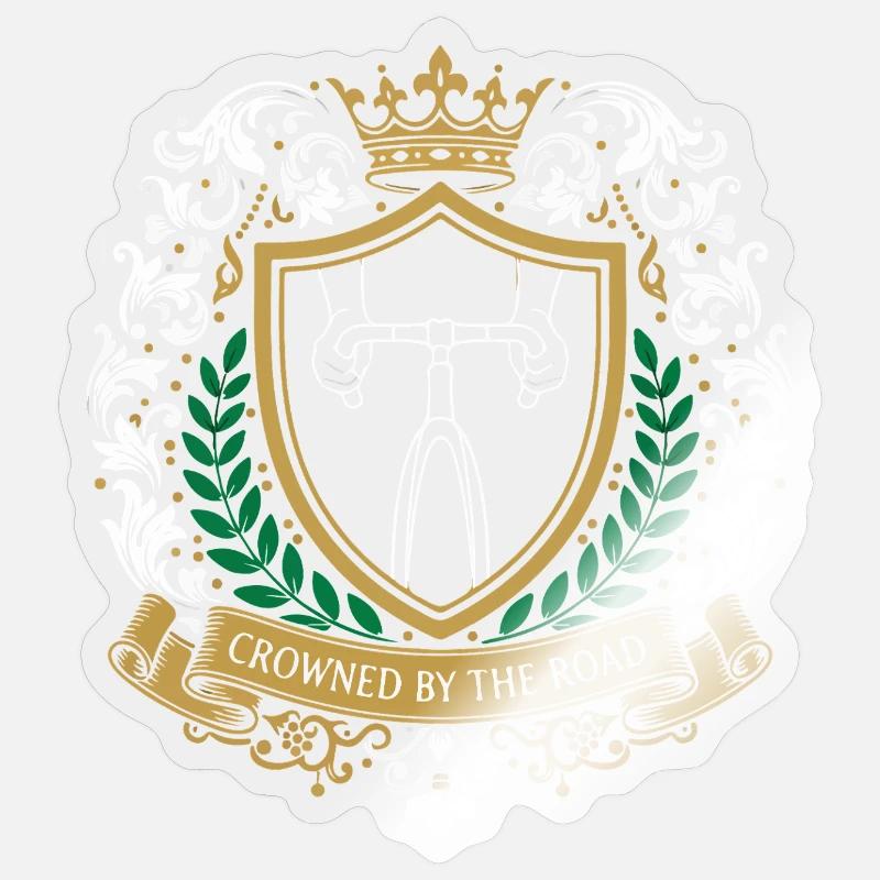 Emblème du blason royal du cyclisme - Sticker taille S (10 x 10 cm) - brillant transparent