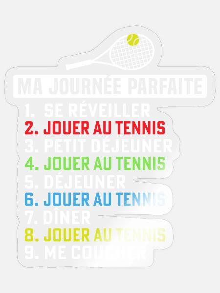 Mein perfekter Tag beim Tennisspielen - Sticker Größe S (10 x 10 cm) - Transparent glänzend