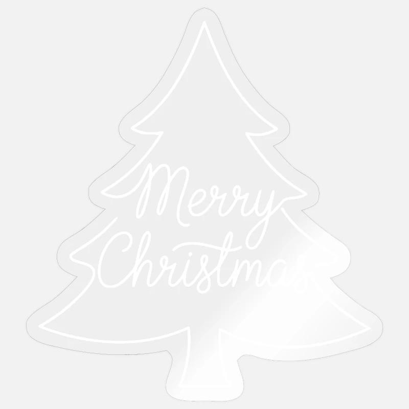 Joyeux sapin de Noël - Sticker taille S (10 x 10 cm) - brillant transparent