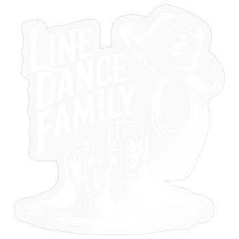 Line Dance Family Cowboy Boots - Sticker size S (10 x 10 cm) - transparent glossy - Front