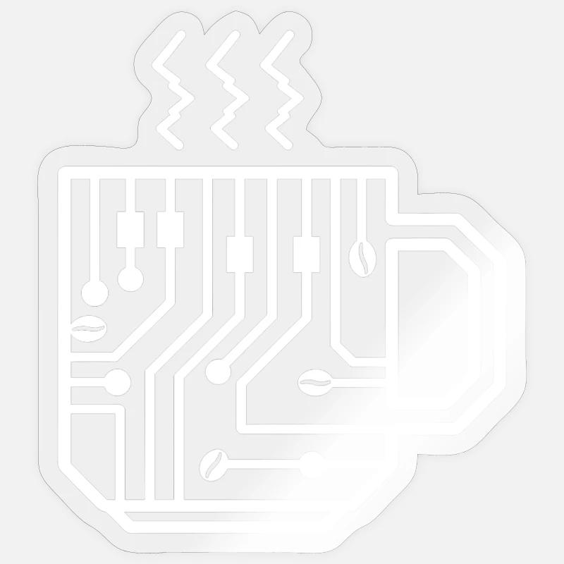 Circuit Mug Glyph Tech Brew - Sticker size S (10 x 10 cm) - transparent glossy