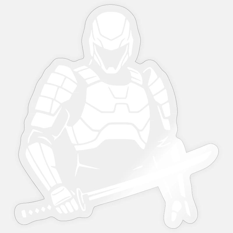 Cyberpunk Samurai Robot Warrior Vector Sticker size S (10 x 10 cm)