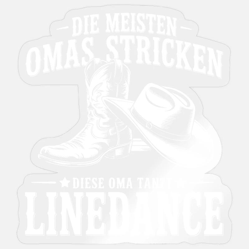 Grand-mère Dancing LineDance - Sticker taille S (10 x 10 cm) - brillant transparent