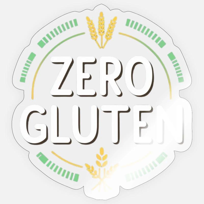 Zero Gluten - Sticker Größe S (10 x 10 cm) - Transparent glänzend