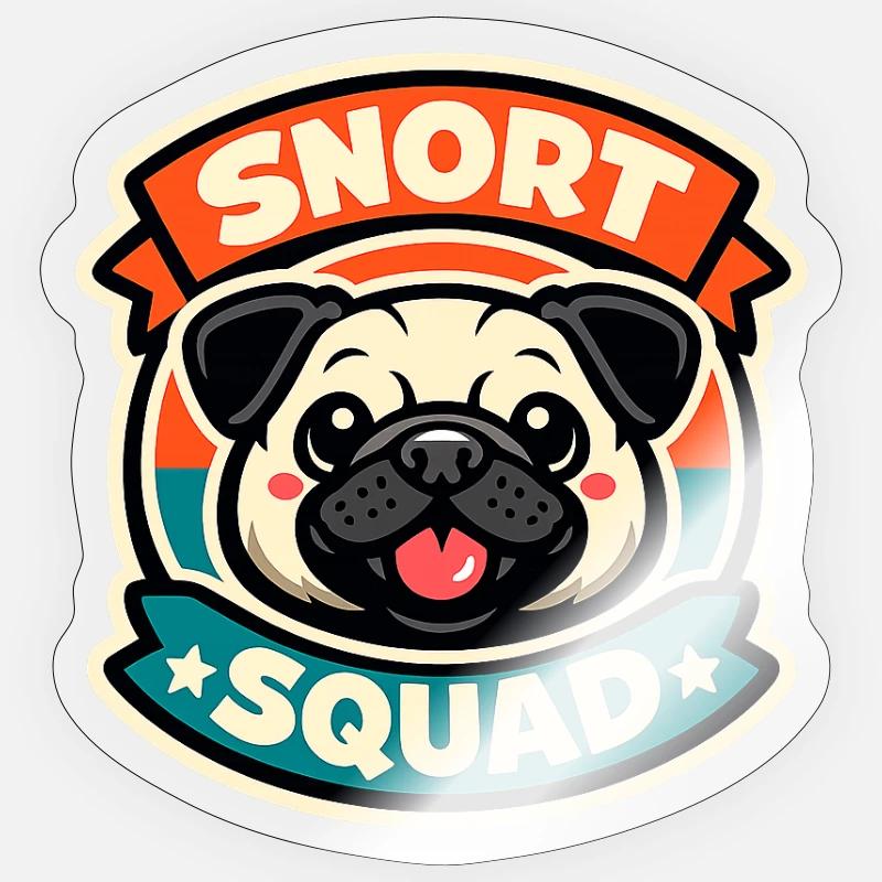 Snort Squad - Bouledogue français ronflant - Sticker taille S (10 x 10 cm) - brillant transparent