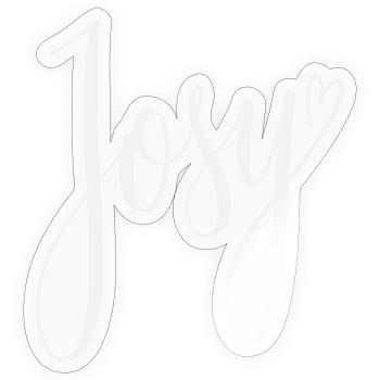 Josy Script Heart Design - Sticker size S (10 x 10 cm) - transparent glossy - Front