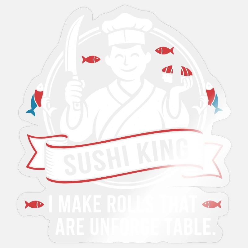 Sushi King : Des rouleaux inoubliables - Sticker taille S (10 x 10 cm) - brillant transparent