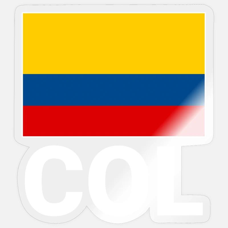 Drapeau de la Colombie avec l’abréviation COL Sticker taille S (10 x 10 cm)
