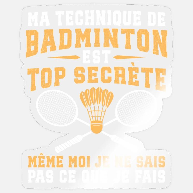 ma technique de badminton - Sticker taille S (10 x 10 cm) - brillant transparent