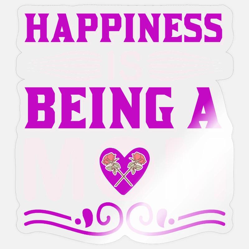 Glück ist, eine Mutter zu sein Mutterschaftsshirt Sticker Größe S (10 x 10 cm)