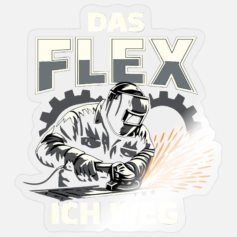 Welder Flex Grinder Funny Gift Sticker size S (10 x 10 cm)