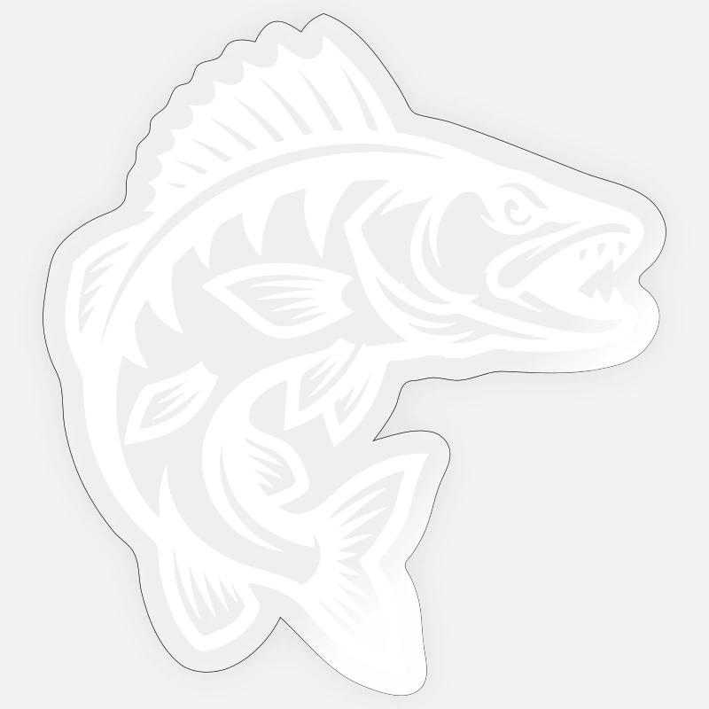 Pike Fish Sticker size S (10 x 10 cm)