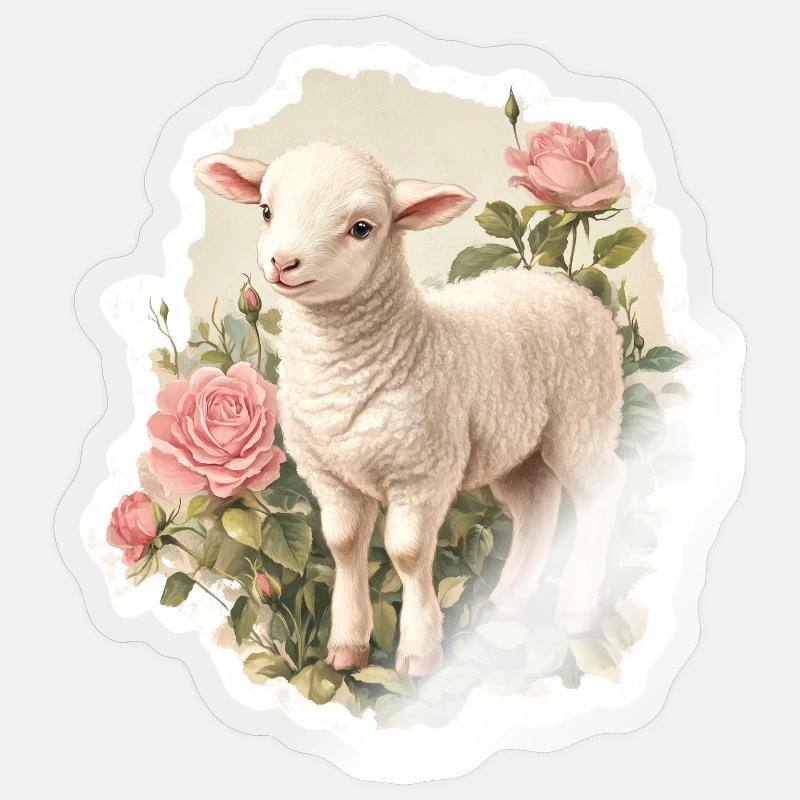 Lamm - Sticker Größe S (10 x 10 cm) - Transparent glänzend