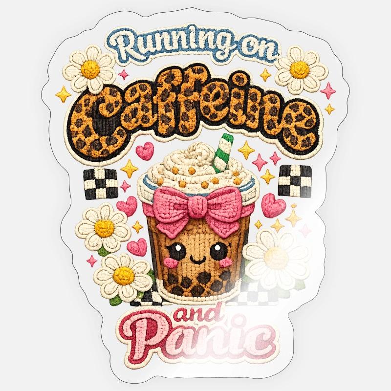 Coffee Chaos Patch Leopard Latte Sticker size S (10 x 10 cm)