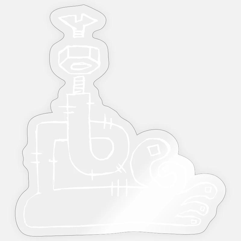 foot2 - Sticker taille S (10 x 10 cm) - brillant transparent